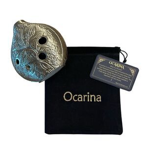 Unique Antique Gold Filigree Ocarina Set – The Perfect Gift for Music Lovers!